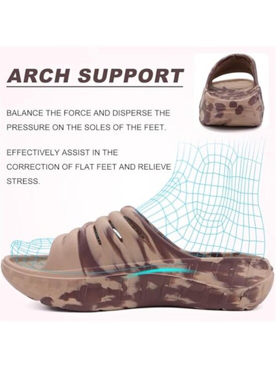 New Mens Recovery Sandals Orthotic Arch Support Open Toe Sport Slides Thick main image 7